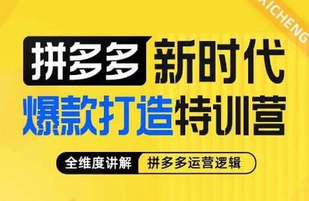 玺承&middot;拼多多新时代爆款打造特训营，全维度讲解拼多多运营逻辑