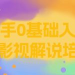 新手0基础入门做影视解说培训